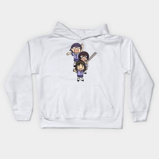 I draw chibi team Knuckleheads / azumanga daioh Kids Hoodie